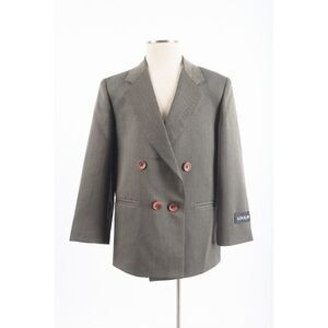 Adolfo Boys Suit Jacket Blazer Sz 6 Brown green double breasted NWT